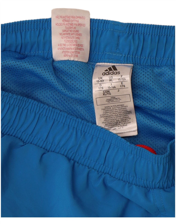 Adidas Jungen Badeshorts mit Grafik, 15–16 Jahre, blaues Polyester