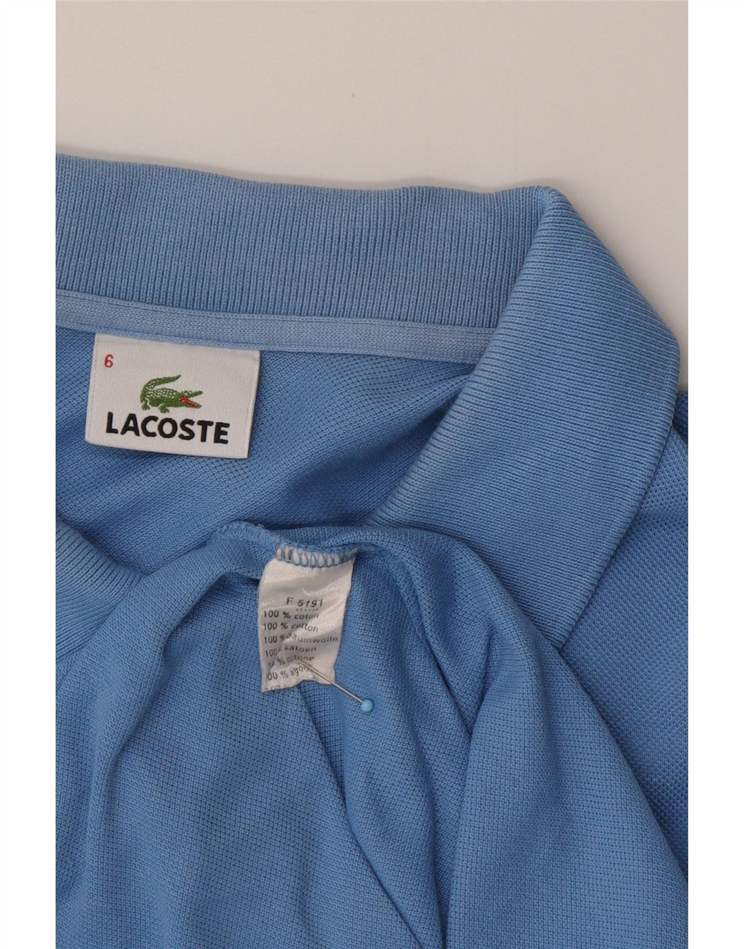 LACOSTE Herren Poloshirt Größe 6 XL Blaue Baumwolle