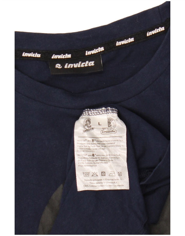 Invicta Herren-T-Shirt mit Grafik, groß, marineblau, Baumwolle
