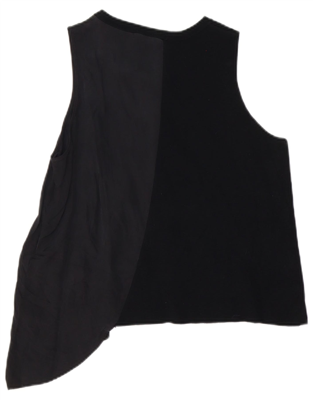 Zara Damen Asymmetrisches Trägershirt UK 16 Large Schwarz Cupro