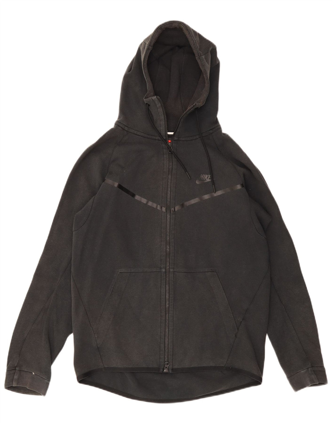 NIKE Herren-Kapuzenpullover mit Reißverschluss, mittelgraue Baumwolle