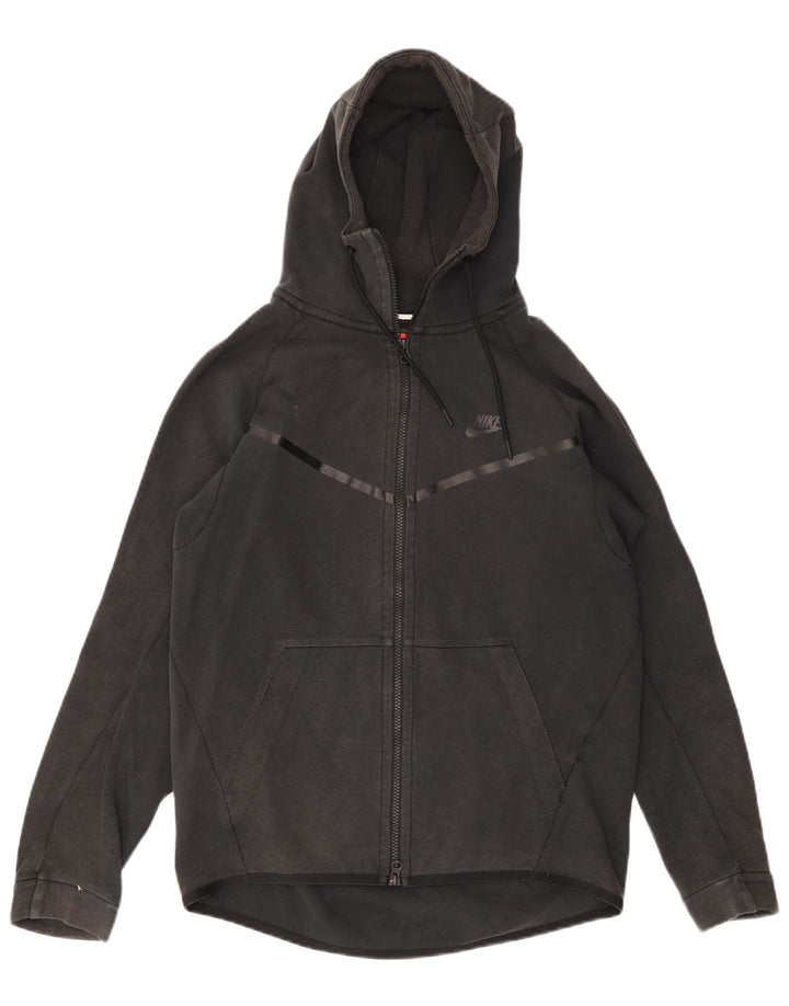 NIKE Herren-Kapuzenpullover mit Reißverschluss, mittelgraue Baumwolle