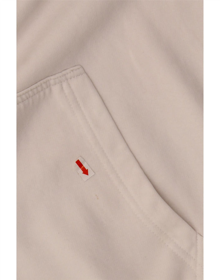 KARL KANI Herren-Kapuzenpullover mit lockerer Passform, Grafik, Größe S, weiße Baumwolle