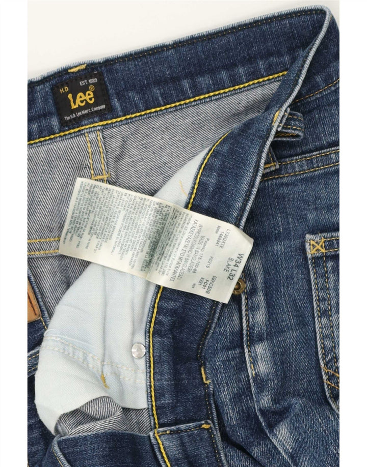 Lee Herren Blake Straight Jeans W34 L28 Blaue Baumwolle