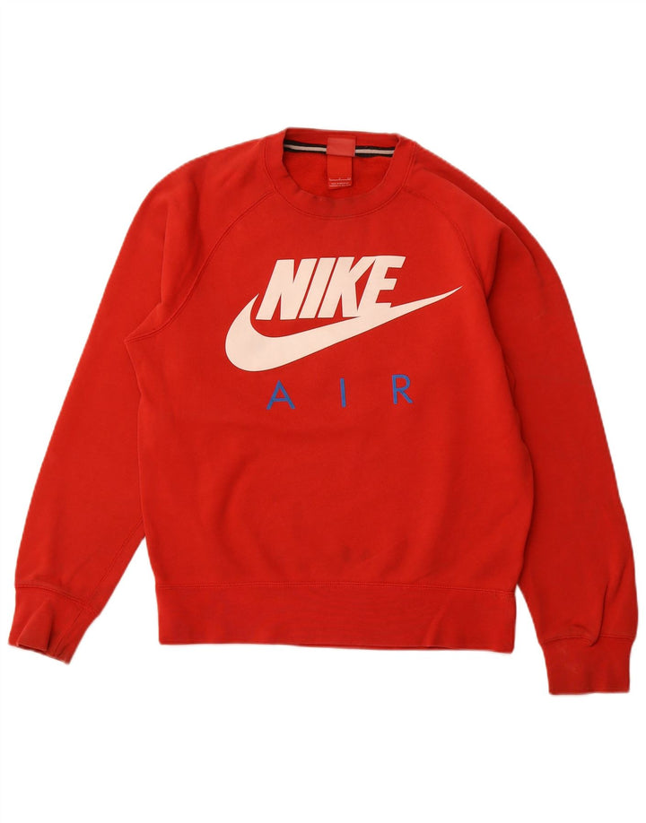 Nike Herren-Sweatshirt mit Grafik, Größe S, rote Baumwolle