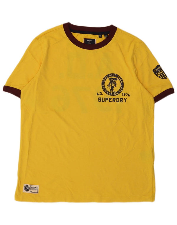 Superdry Damen Oversize-T-Shirt mit Grafik, UK 10, Größe S, Gelb, Baumwolle