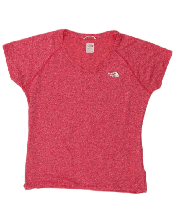 The North Face Damen-T-Shirt-Oberteil UK 16 Large Rosa geflecktes Polyester
