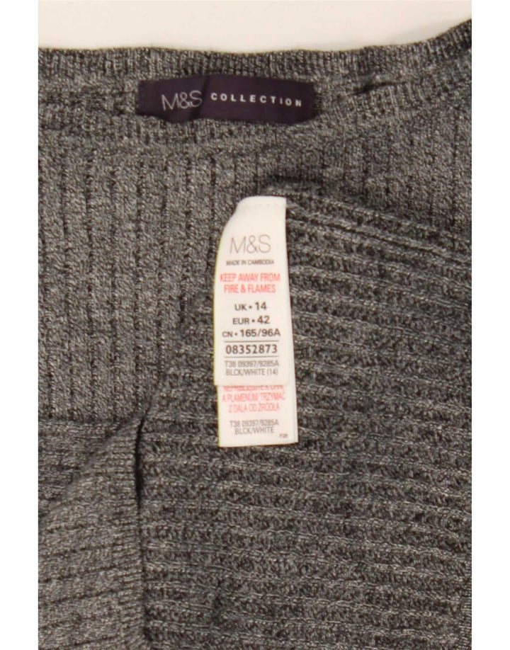 Marks & Spencer Damen Blusenoberteil UK 14 Mittelgraue Viskose