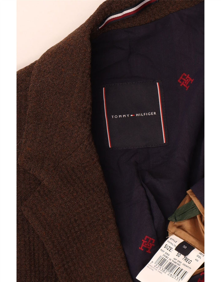 Tommy Hilfiger Herren-Blazer mit 2 Knöpfen, IT 50, großes braunes Polyester