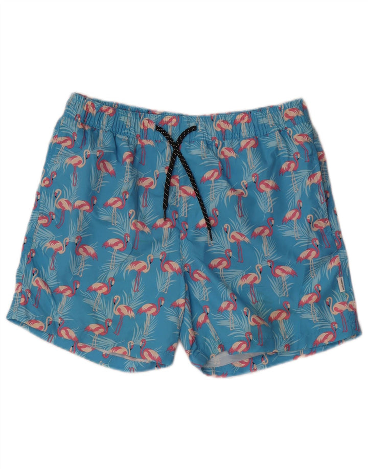Jack & Jones Herren-Badeshorts mit abstraktem Muster, Größe S, Blau