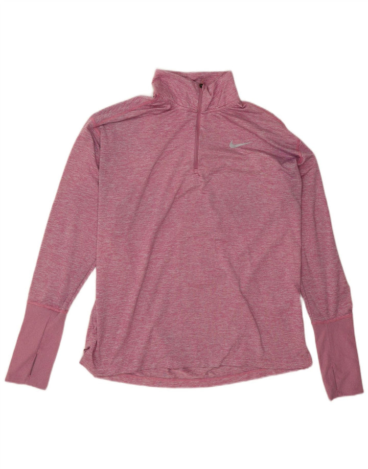 Nike Damen Dri Fit Übergroßer Pullover-Trainingsanzug-Oberteil UK 16 Large Pink