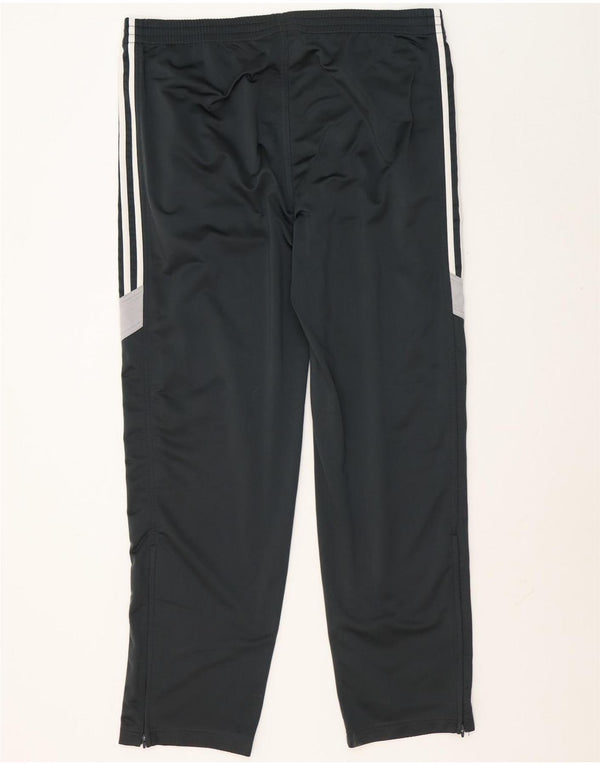 Adidas Herren-Trainingshose, UK 44/46, großes graues Colourblock-Polyester