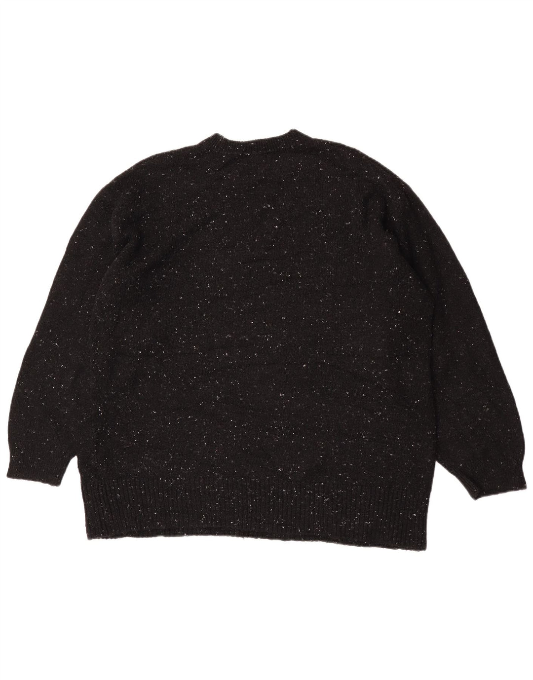 Zara Damen-Pullover, übergroß, Rundhalsausschnitt, Gr. 10, Größe S, Schwarz gefleckt