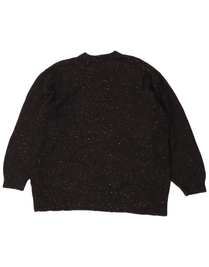 Zara Damen-Pullover, übergroß, Rundhalsausschnitt, Gr. 10, Größe S, Schwarz gefleckt