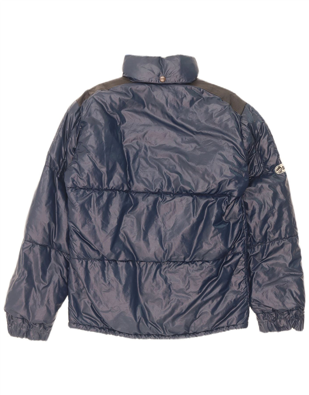 Samas wattierte Herrenjacke mit Kapuze, UK 40, groß, marineblau, Colourblock-Polyamid