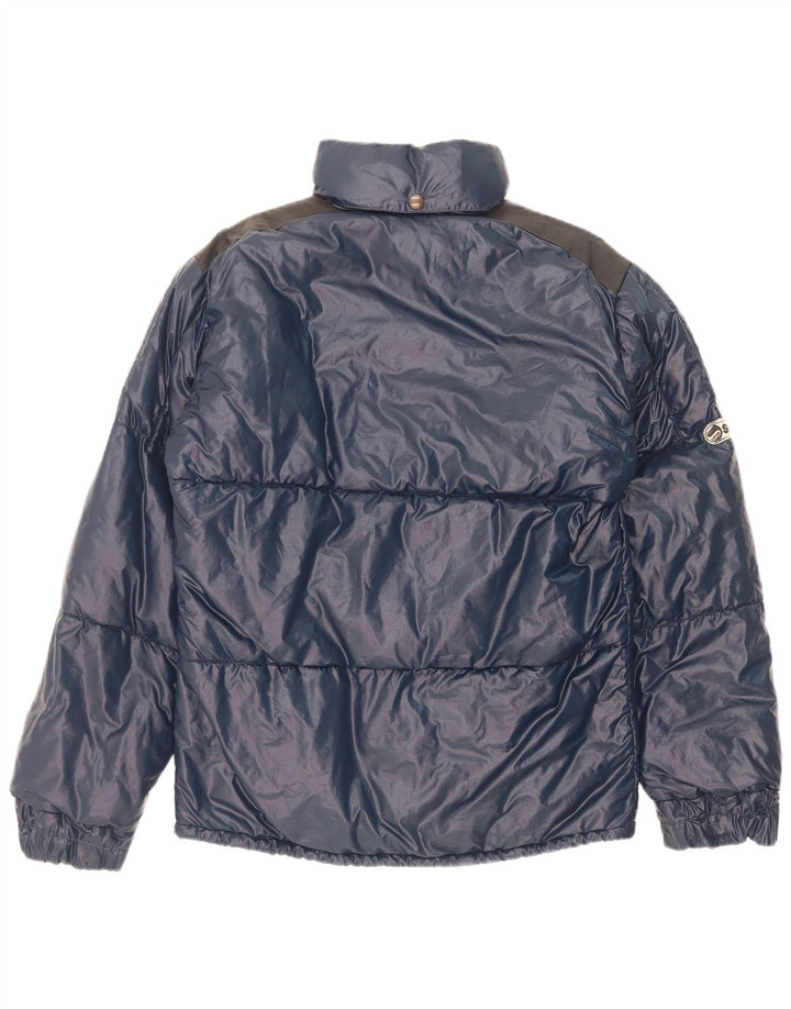 Samas wattierte Herrenjacke mit Kapuze, UK 40, groß, marineblau, Colourblock-Polyamid