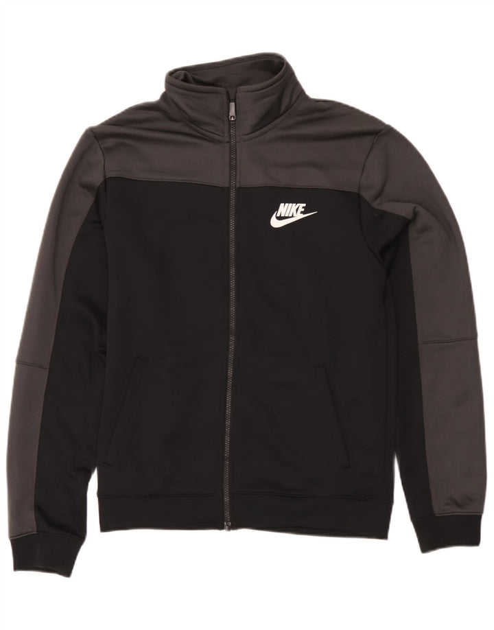 Nike Herren-Trainingsanzugoberteil, Jacke, Größe S, Schwarz, Colourblock-Polyester
