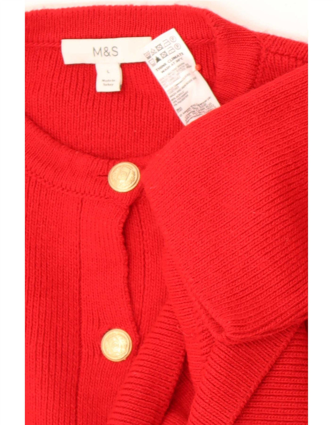 Marks & Spencer Damen-Strickjacke in Übergröße, Gr. 40, Größe L, Rot, Acryl