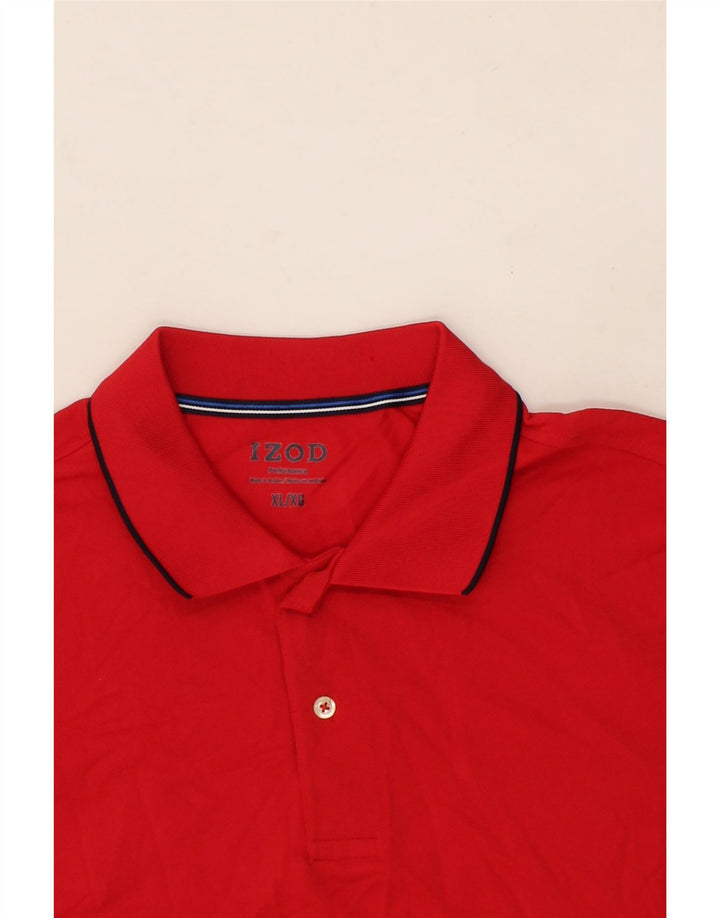 IZOD Mens Polo Shirt XL Red Polyester Vintage Izod and Second-Hand Izod from Messina Hembry 