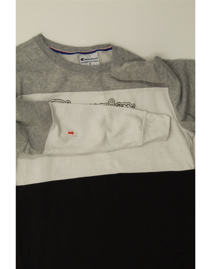 CHAMPION Womens Sweatshirt Jumper UK 14 Medium Multicoloured Colourblock Vintage Champion and Second-Hand Champion from Messina Hembry 