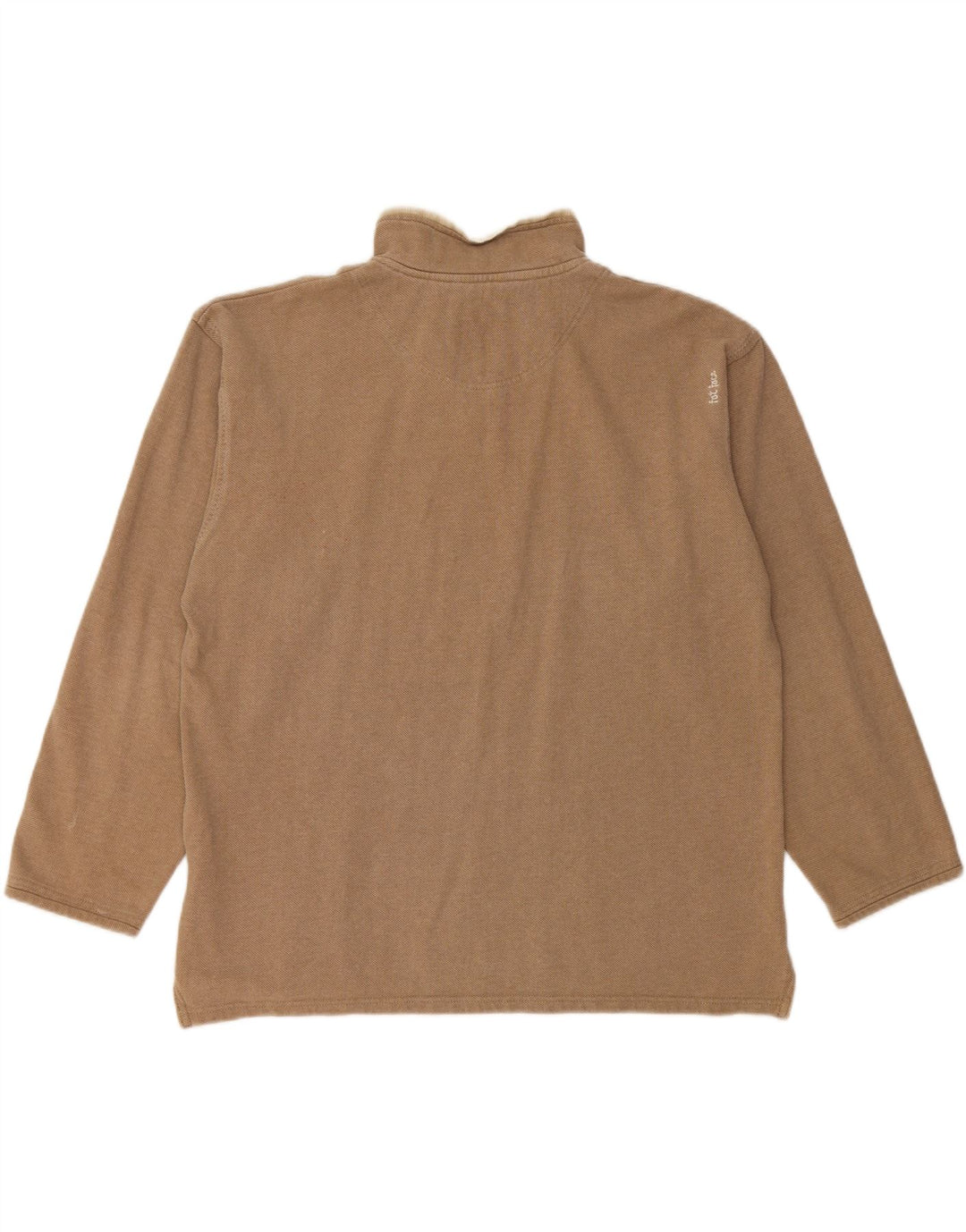 Fat Face Herren-Sweatshirt mit Reißverschluss am Hals, mittelbeige Baumwolle