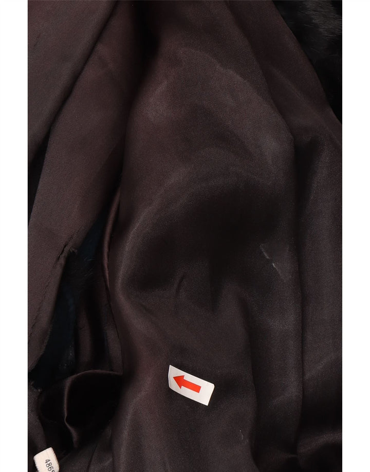 Vintage Damen Pelzjacke EU 48 2XL Schwarz Echtfell