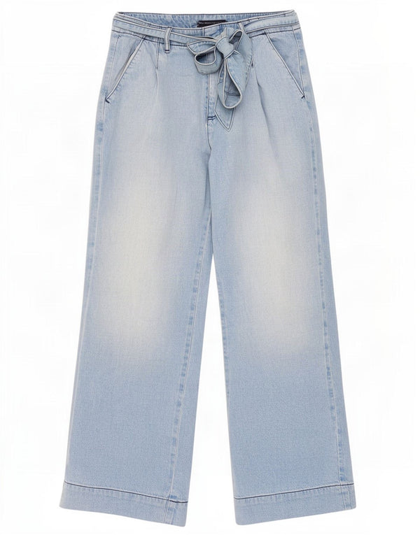 Marks & Spencer Damen High Rise Wide Leg Jeans UK 12 Medium W30 L28 Blau