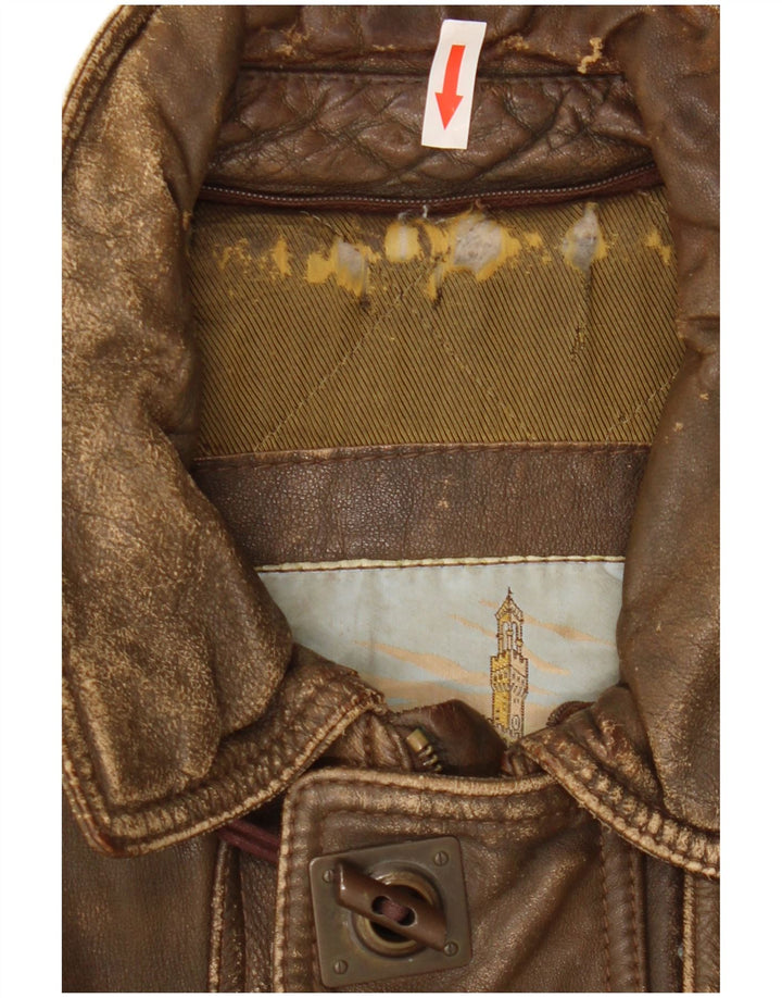 Vintage Herren Lederjacke IT 50 Großes braunes Leder