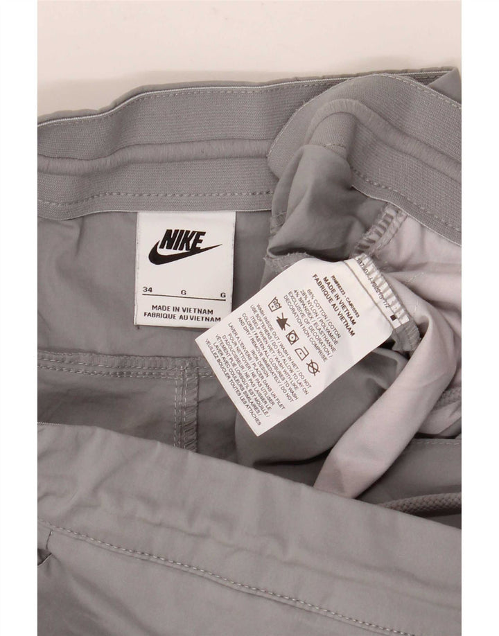 Nike Herren Straight Cargo Hose W34 L28 Graue Baumwolle
