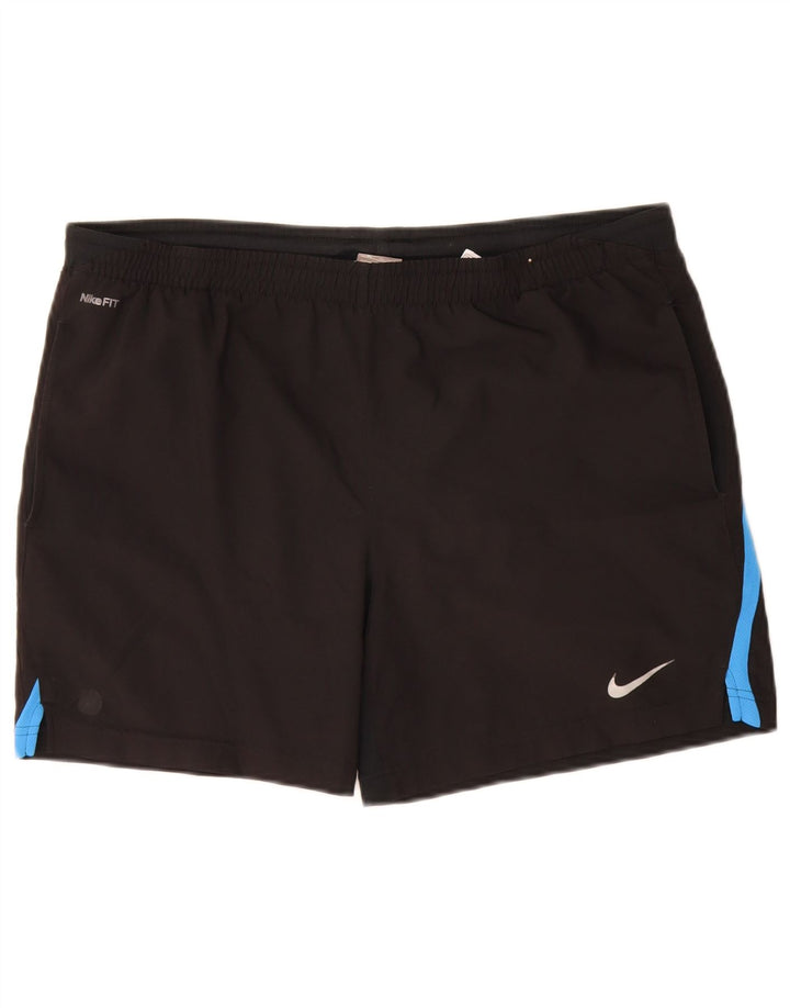 Nike Sportshorts für Jungen, 13–14 Jahre, XL, schwarzes Colourblock-Polyester