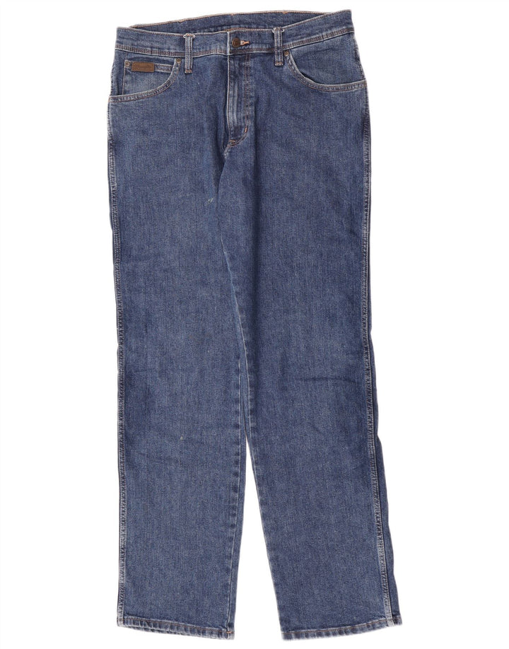 Wrangler Herren-Jeans mit normaler Passform, gerade Passform, W33 L34, blaue Baumwolle