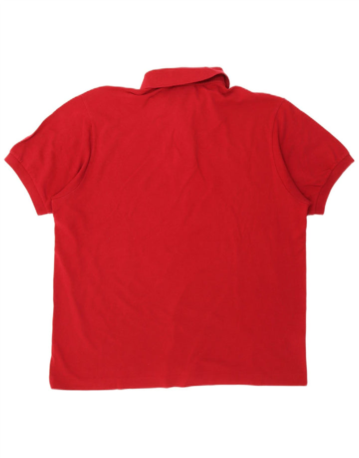 Lacoste Herren-Poloshirt, Größe 7 2XL, rote Baumwolle