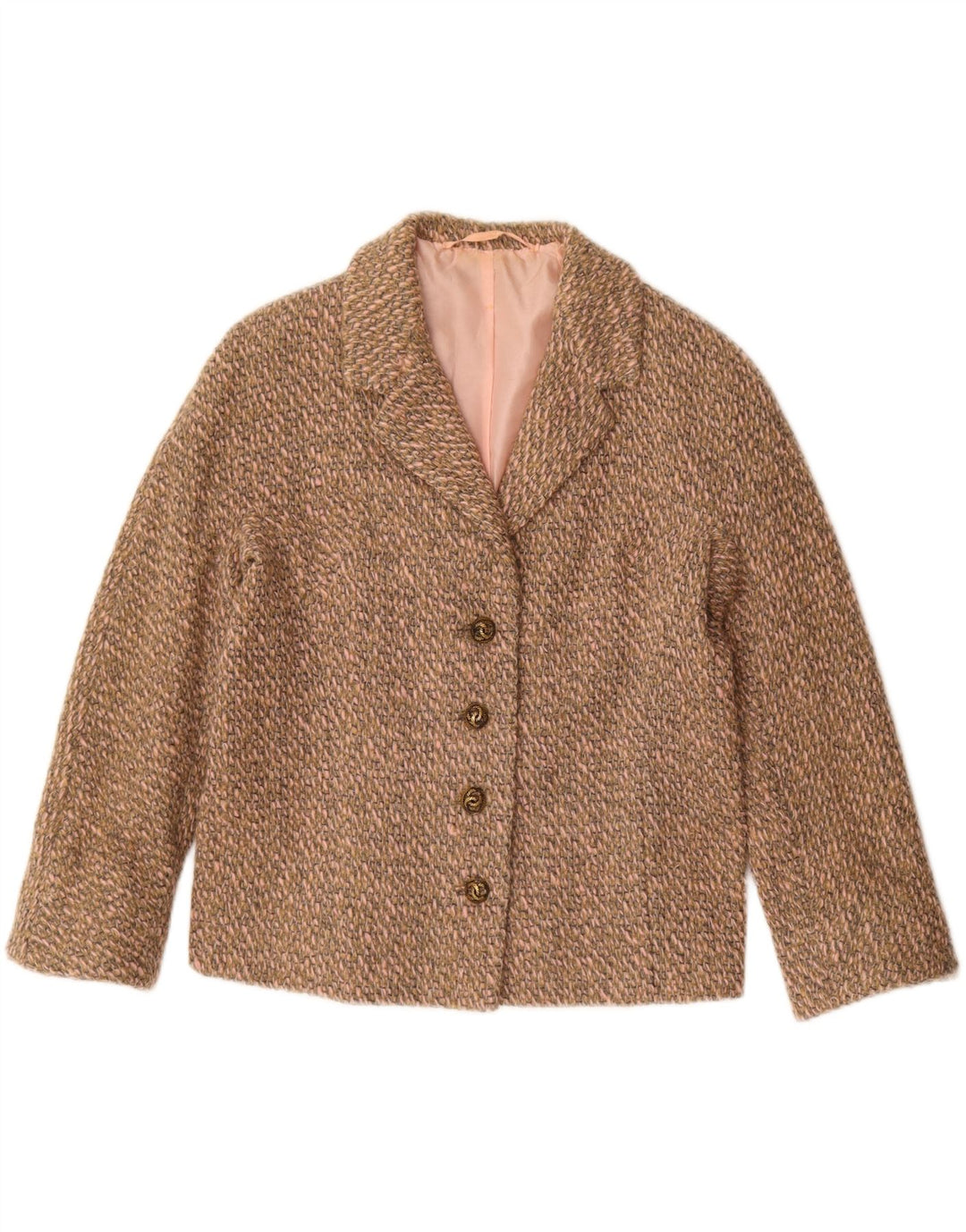 Vintage Damen 4-Knopf-Blazerjacke UK 16 Large Braun