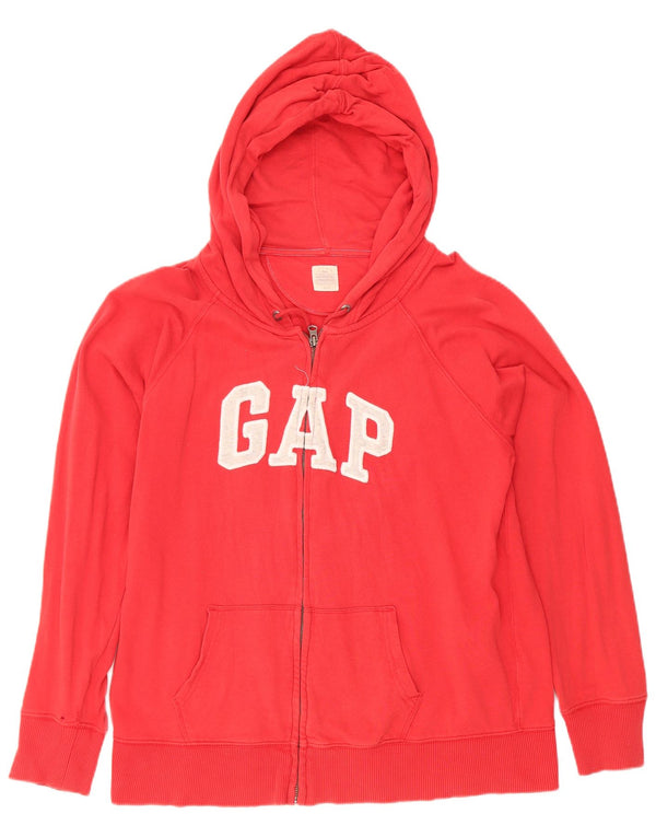 Gap Herren-Kapuzenpullover mit grafischem Reißverschluss, XL, rote Baumwolle