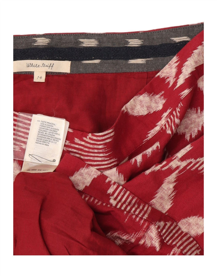 White Stuff Damen Minirock UK 14 Large W34 Burgundy Floral Cotton