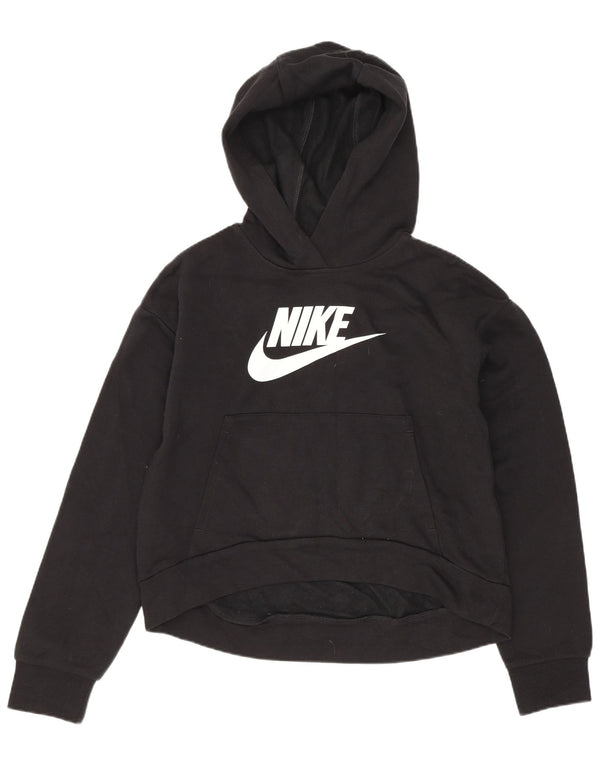 Nike Graphic Hoodie-Pullover für Mädchen, 12–13 Jahre, Größe L, Schwarz, Baumwolle