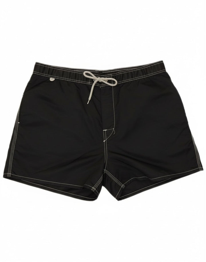 Sundek Herren-Badeshorts, mittelgroß, schwarz, gestreift, Strand