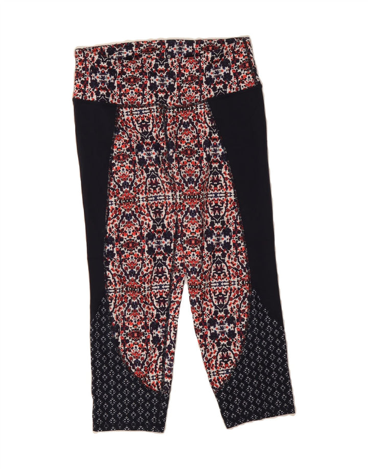 ATHLETA Womens Capri Leggings UK 14 Large  Red Floral Polyester Vintage Athleta and Second-Hand Athleta from Messina Hembry 