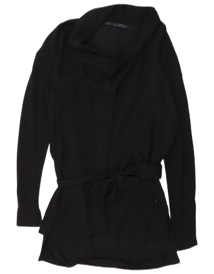 Zara Damen-Cardigan-Pullover UK 14 Mittelschwarze Viskose