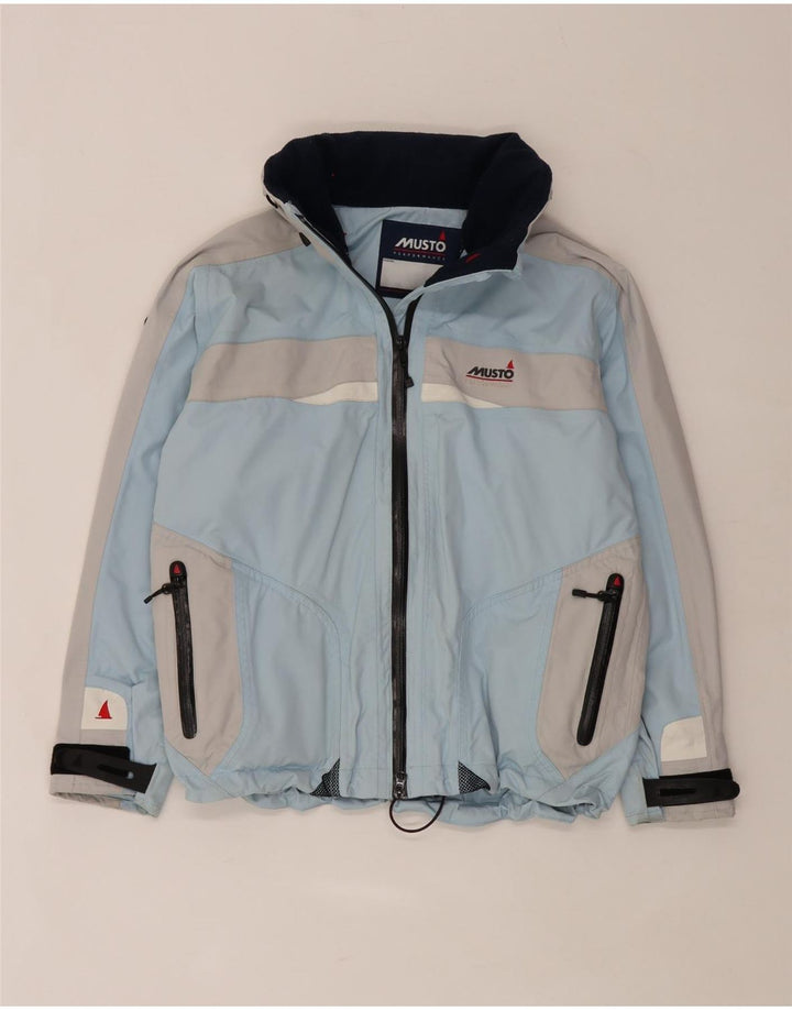 Musto Damen-Regenjacke mit Kapuze, übergroß, Gr. 10, klein, Blau, Farbblock