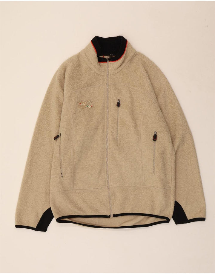 Fila Herren Fleecejacke UK 38 Mittelbeige Farbblock