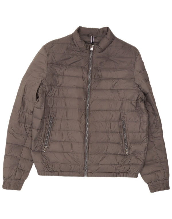 Tommy Hilfiger Mens Padded Jacket UK 40 Large Grey Nylon