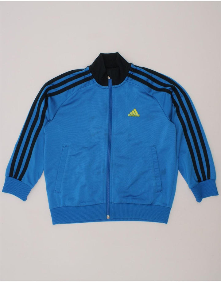 ADIDAS Boys Tracksuit Top Jacket 5-6 Years Blue Polyester Vintage Adidas and Second-Hand Adidas from Messina Hembry 
