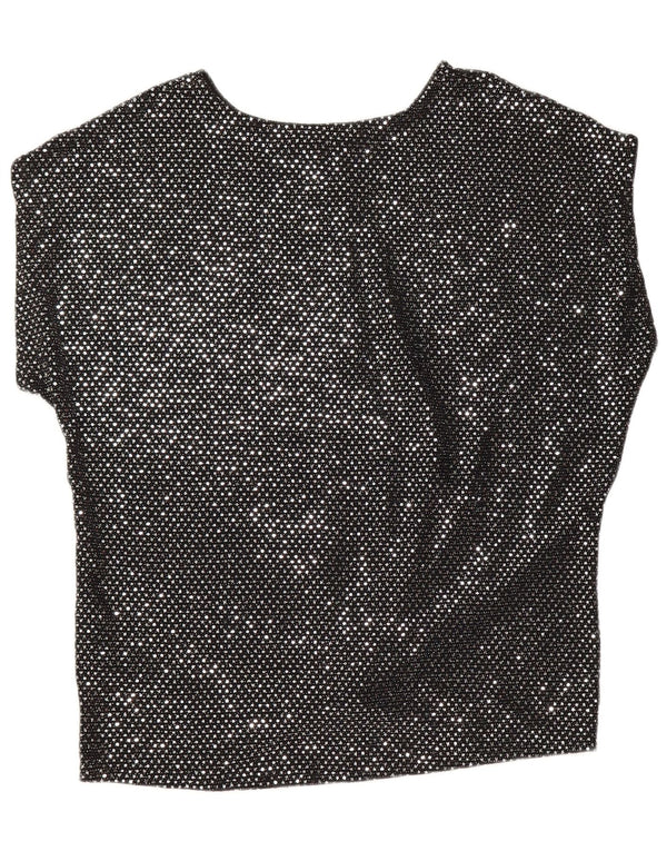 OASIS Damen-Blusenoberteil UK 14 Mittelschwarzes Polyamid