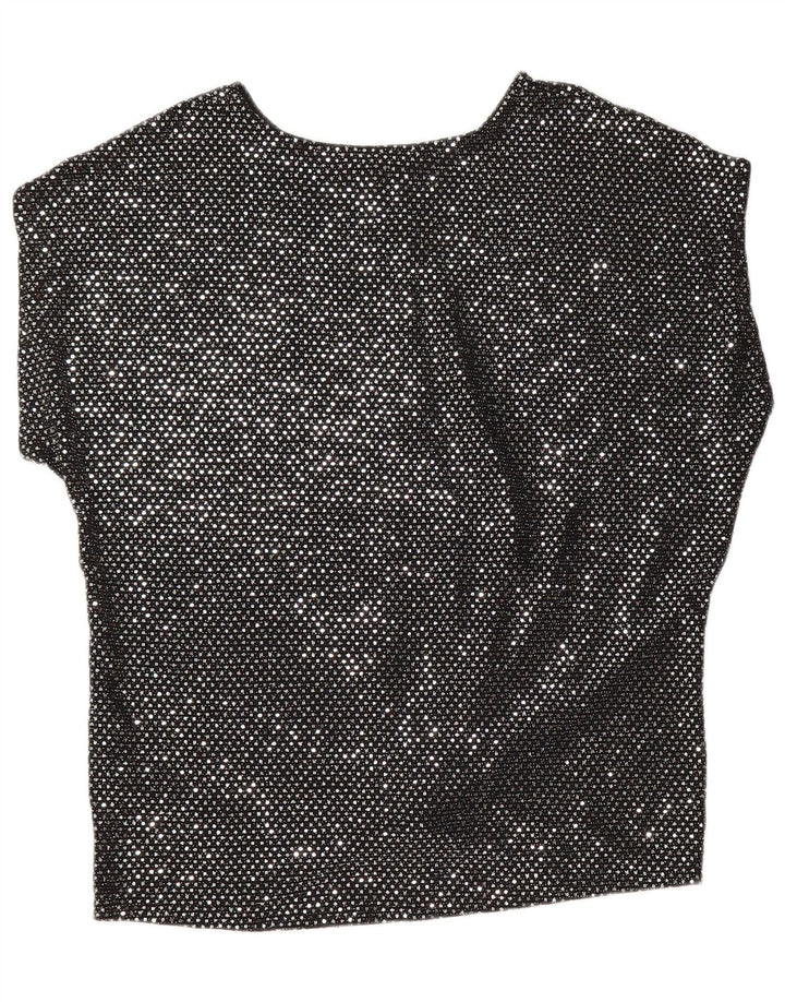 OASIS Damen-Blusenoberteil UK 14 Mittelschwarzes Polyamid