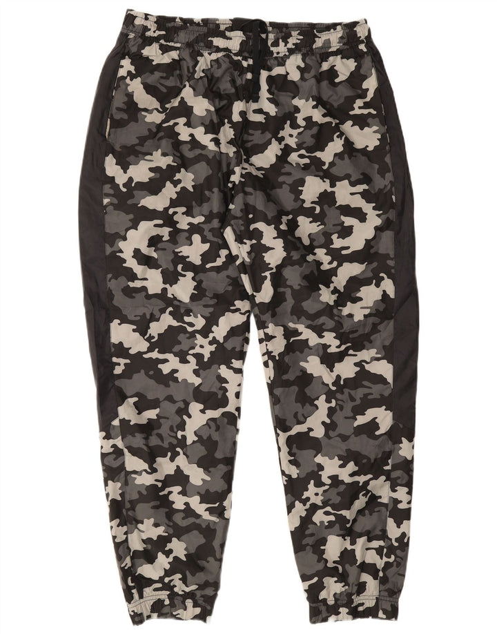 NIKE Herren-Trainingshose, Jogginghose, XL, graues Camouflage-Polyester