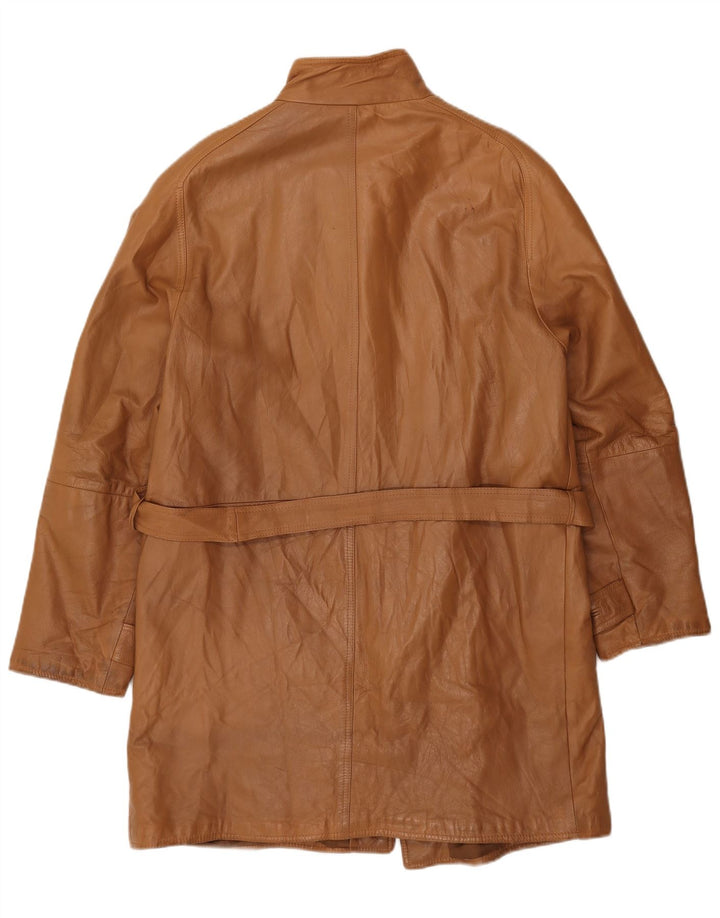 Vintage Herren Ledermantel IT 52 XL Braunes Leder