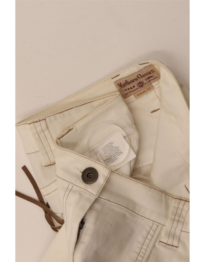 MARLBORO CLASSICS Damen-Minirock mit hoher Taille, EU 50, 3XL, W36, weiße Baumwolle