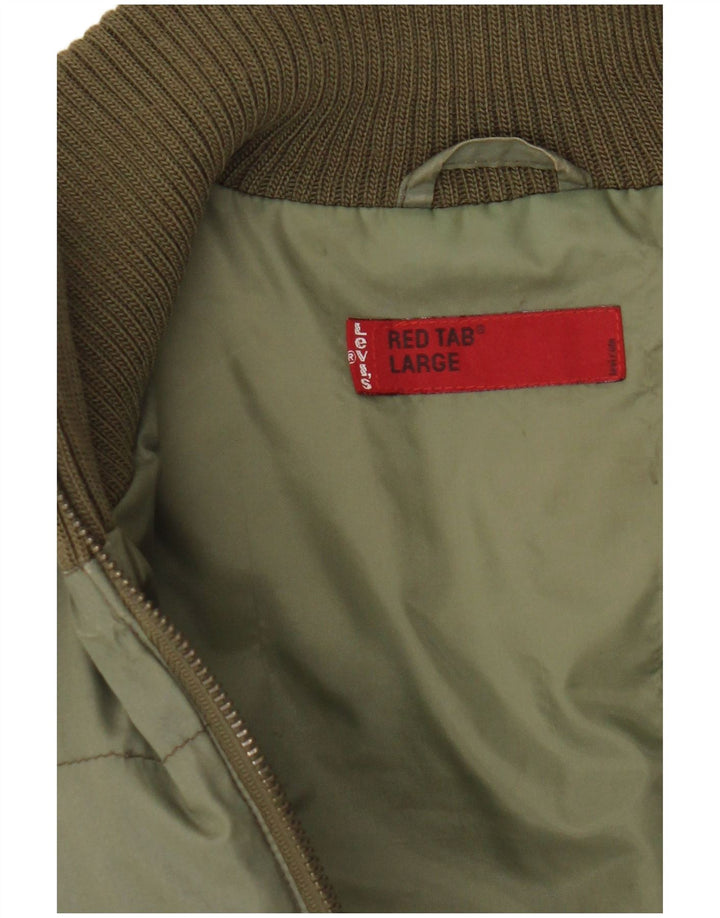 Levi's Herren Wattierte Weste UK 40 Large Grün Baumwolle
