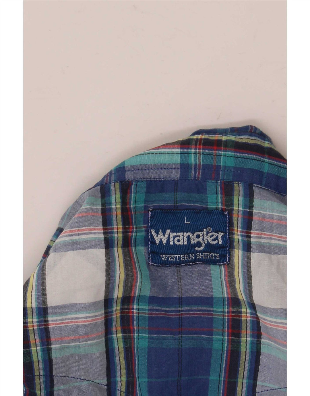 Wrangler Herren-Hemd mit kurzen Ärmeln und Rüschen vorne, groß, blau kariert